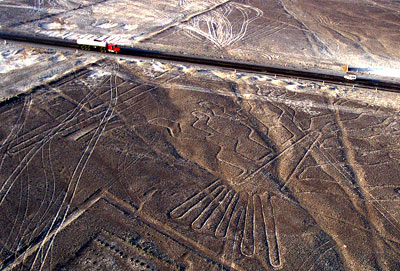 SatBild (Proba) mit Nazca-Linien und Panamericana