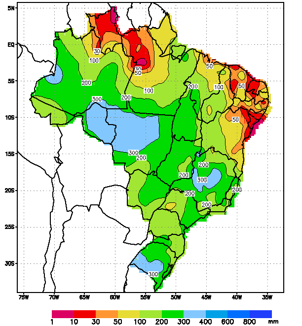 Niederschlag in Brasilien 12/97